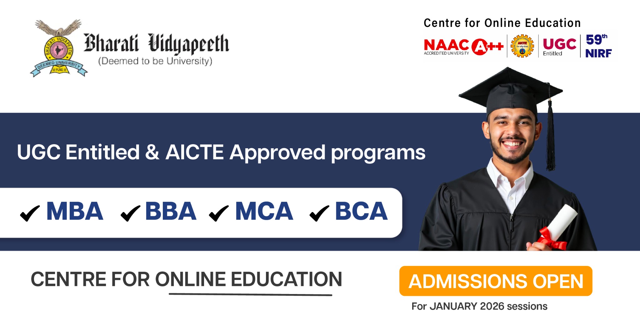 Bharati Vidyapeeth Online Degree Programs  Facebook ad