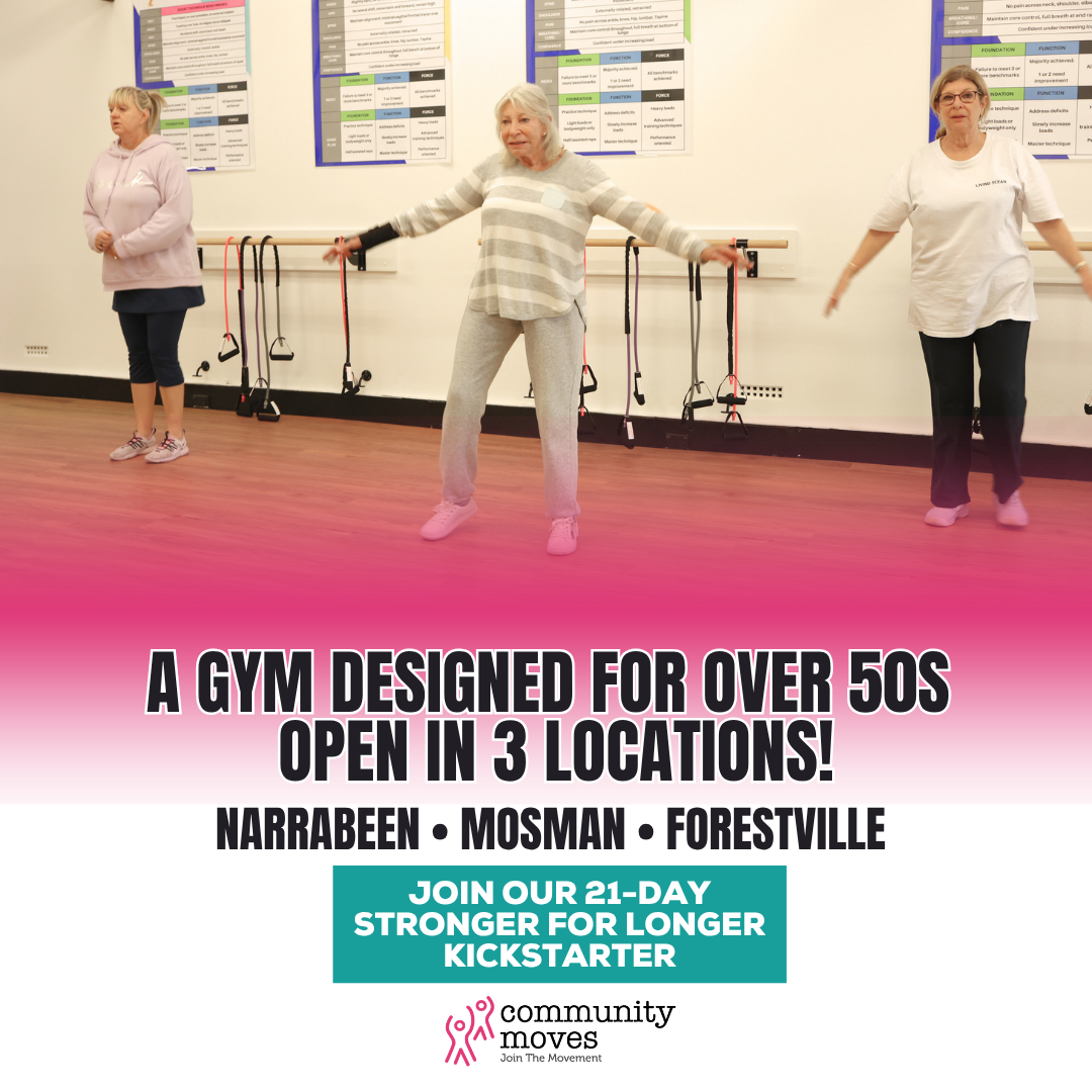 Community Moves Health & Fitness Facebook ad: Finally. Exercise Made for Over 50s that Feels Right.