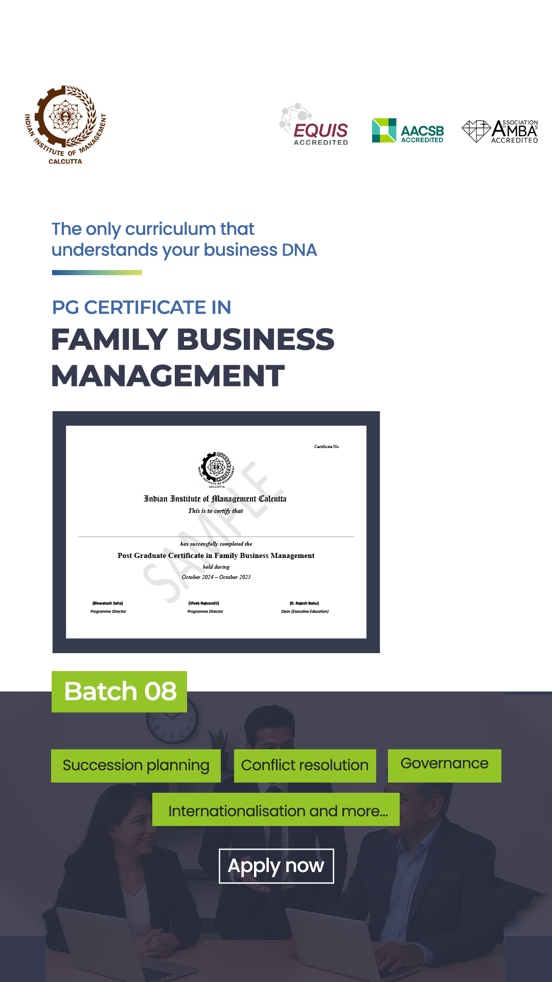 IIM Calcutta - Family Business Management Programme Facebook ad