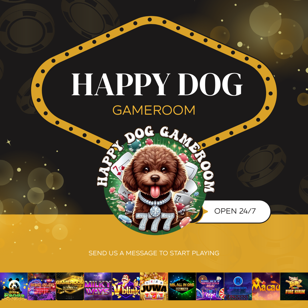 Happy Dog Gameroom Facebook ad: Get Started