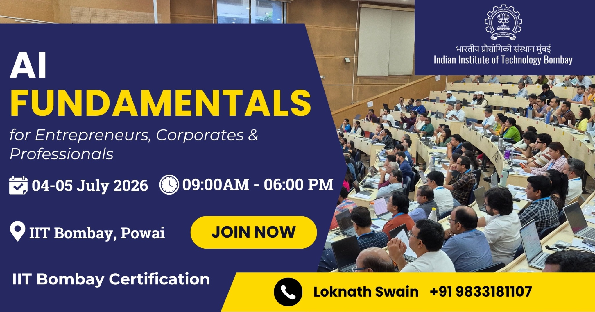 AI Mastery Mentor Facebook ad: IIT Bombay launches 14th AI 2 days Training