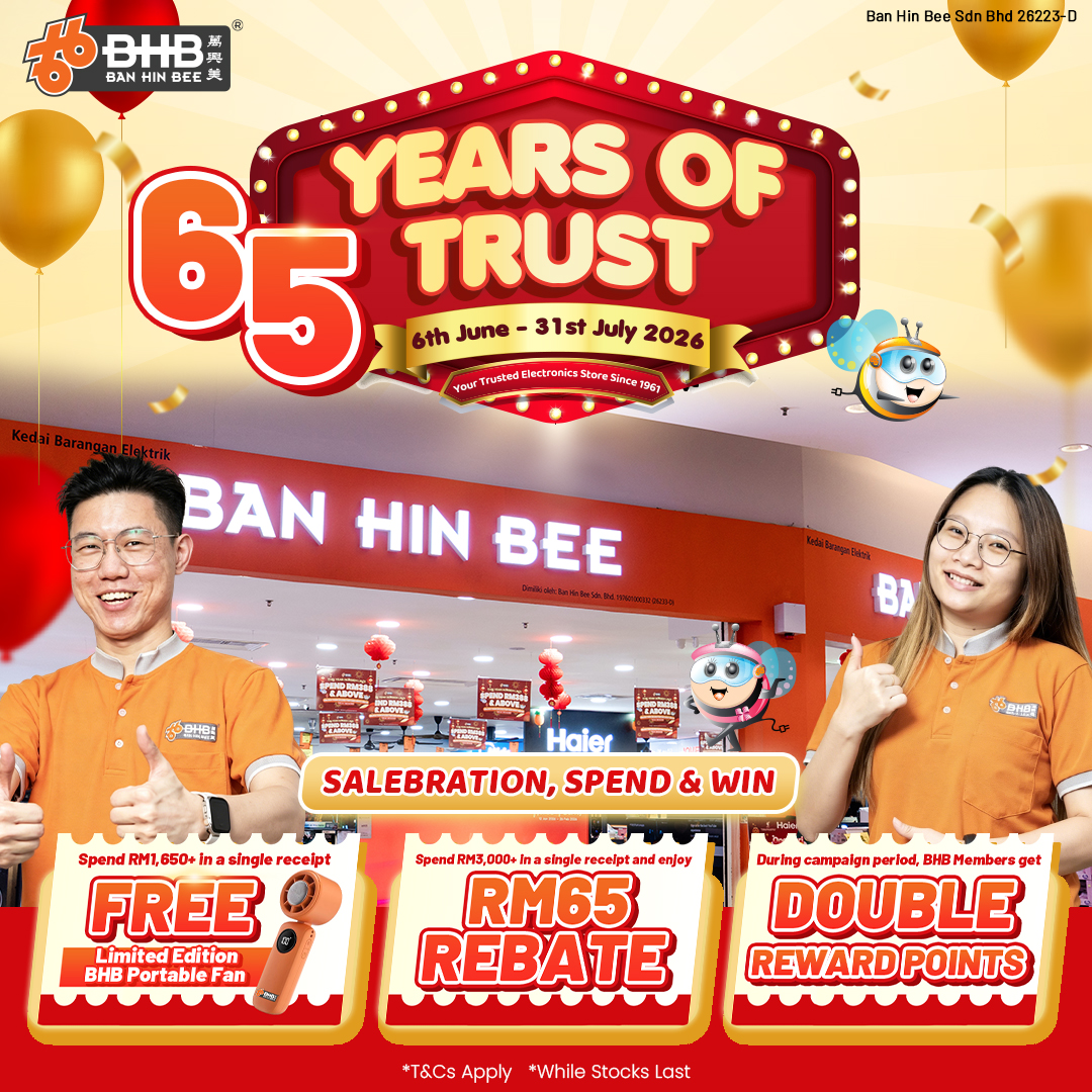 Ban Hin Bee (BHB) Facebook ad: 65 YEARS OF TRUST, CELEBRATED WITH REWARDS