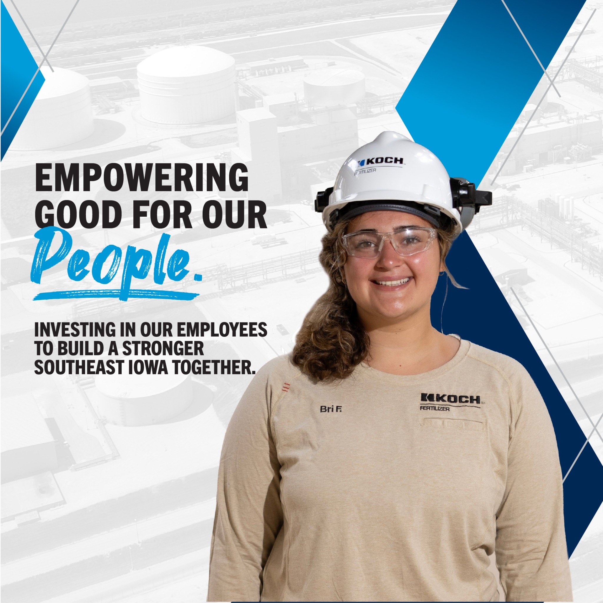 Koch Fertilizer Wever Facebook ad: Empowering Good for our People.