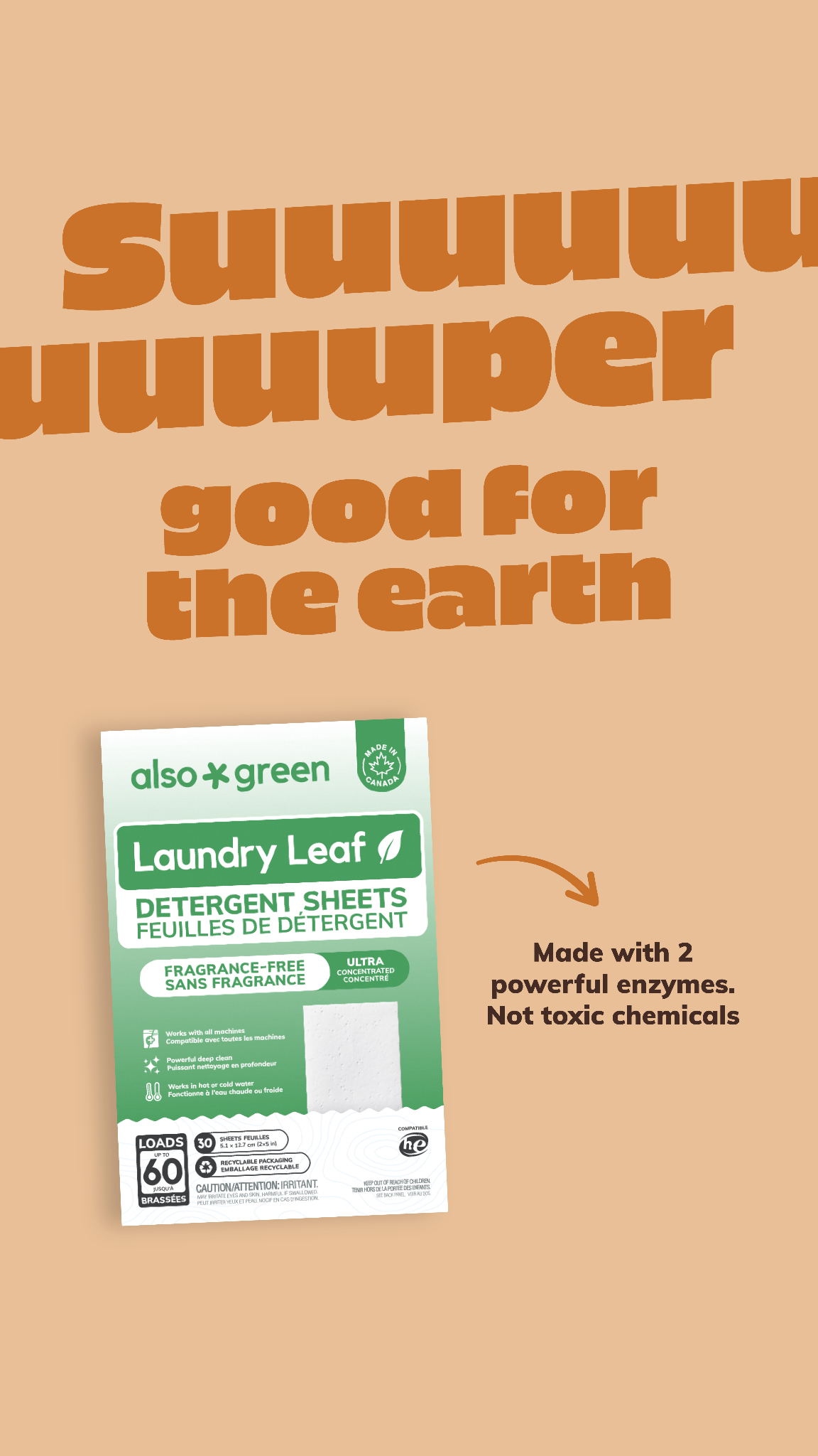 Also Green Facebook ad: Proudly Made in Canada