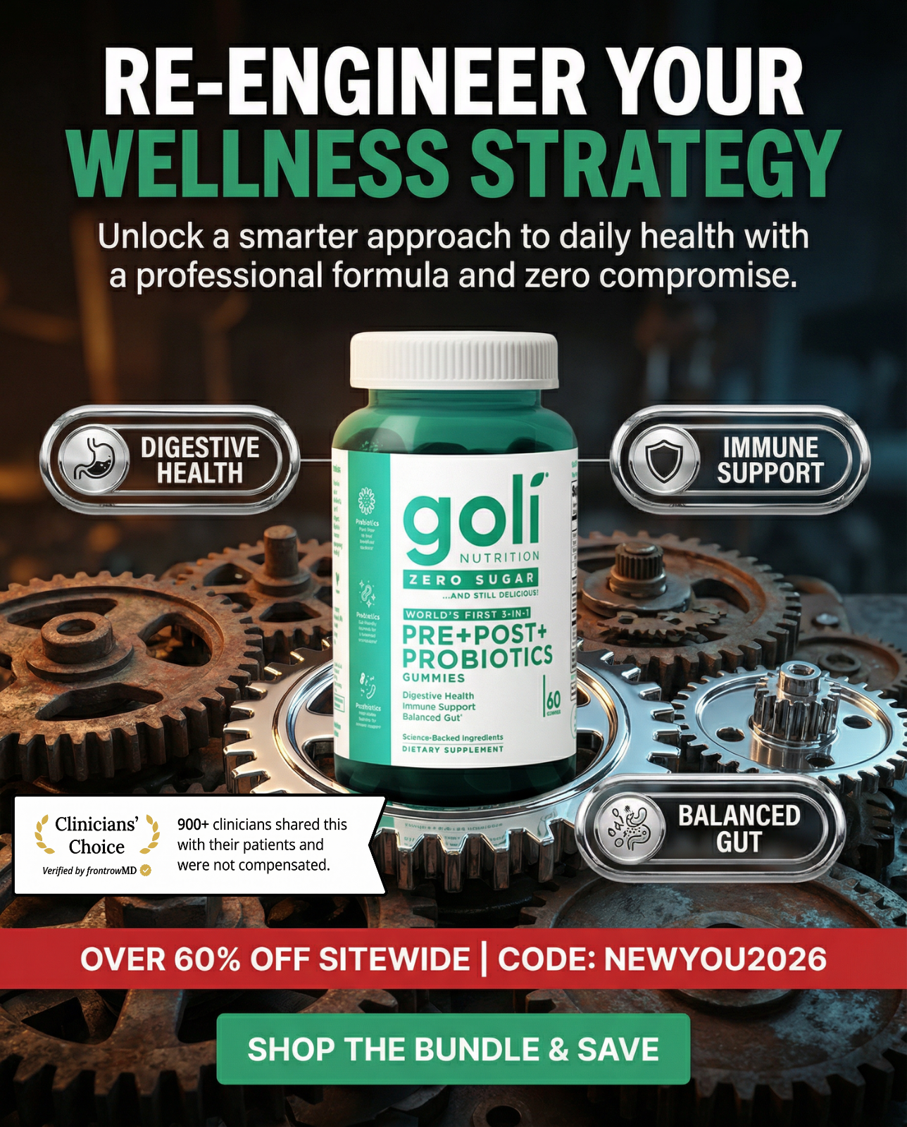 Goli Facebook ad: CODE: NEWYOU2026 - 60% OFF! Buy a Bundle Now! Free Shipping