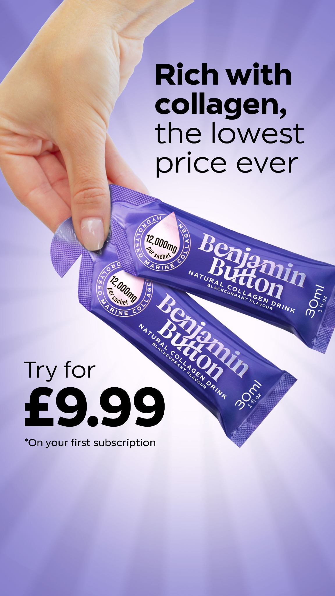 Benjamin Button Collagen Facebook ad