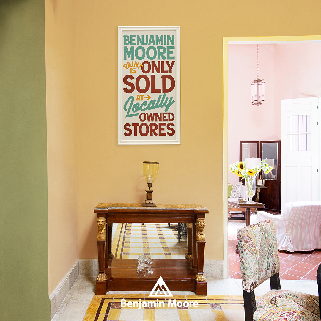 Benjamin Moore Midnapore Paint & Decor Facebook ad: We're your friendly neighbourhood paint store.