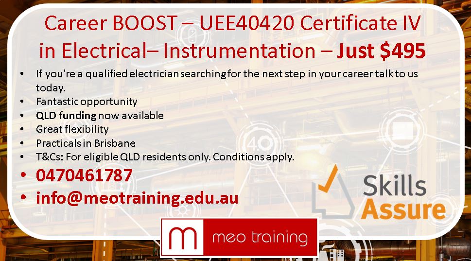 Meo Training - RTO 45715 Facebook ad: If you are a QLD electrician and want…