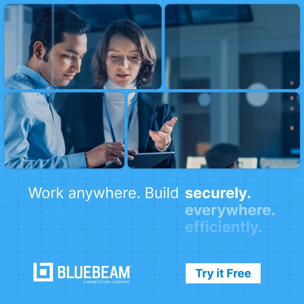 Bluebeam Facebook ad: Work anywhere. Build everywhere.