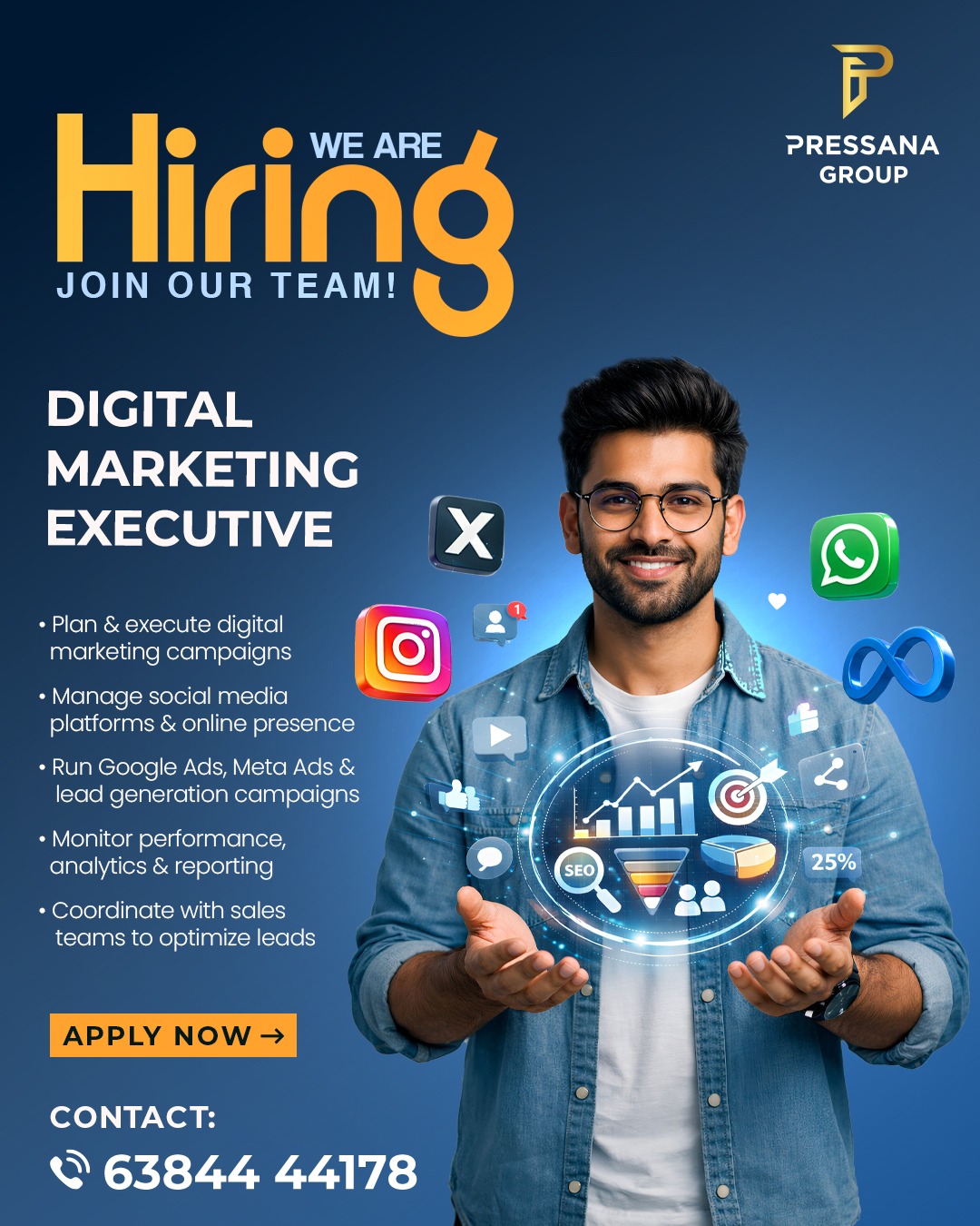 Pressana Group Facebook ad: Career Opportunity, Digital Marketing Executive