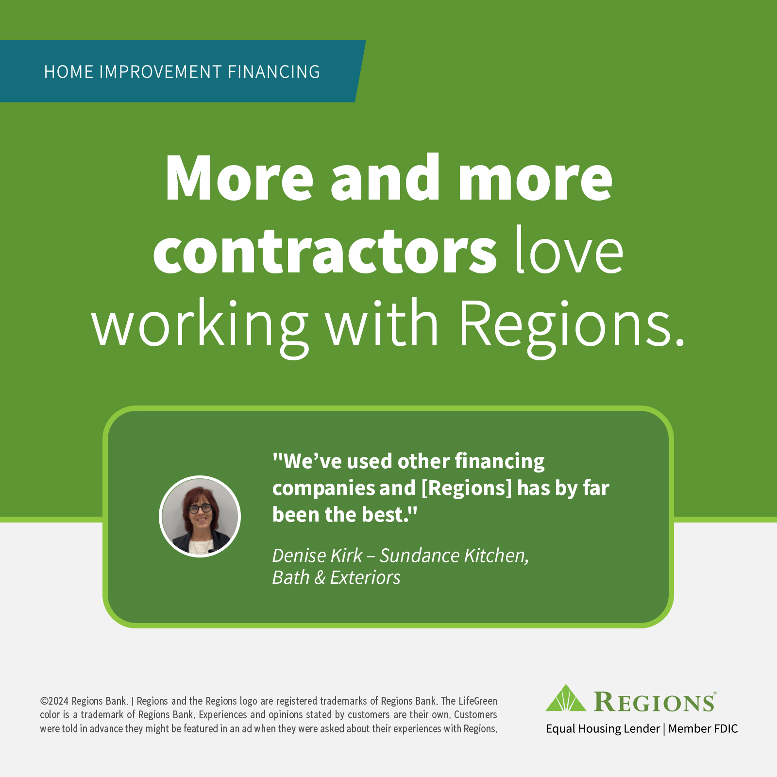Regions Home Improvement Financing Facebook ad