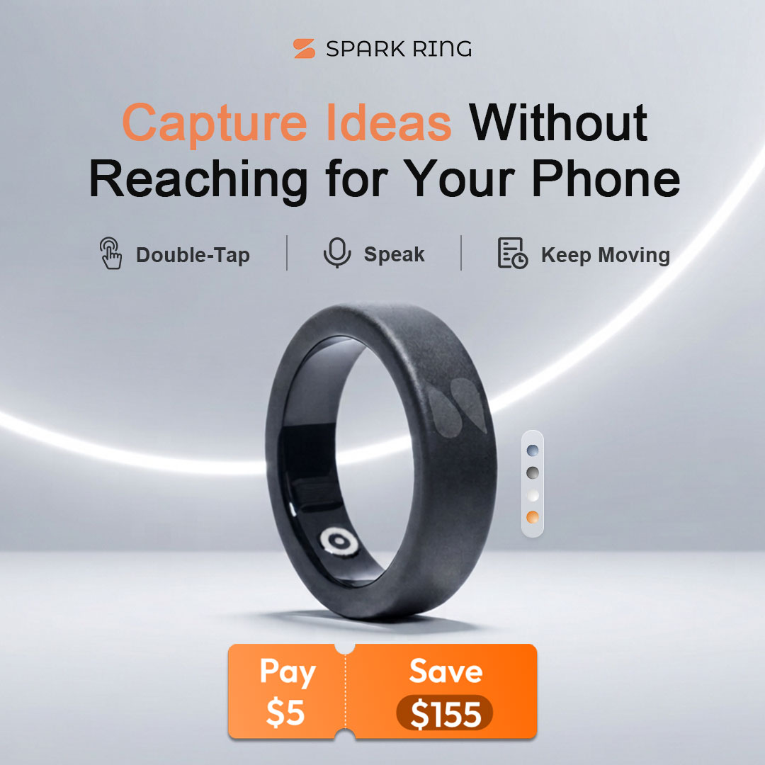Spark Ring Facebook ad: The World’s First Smart Ring for Capturing Ideas