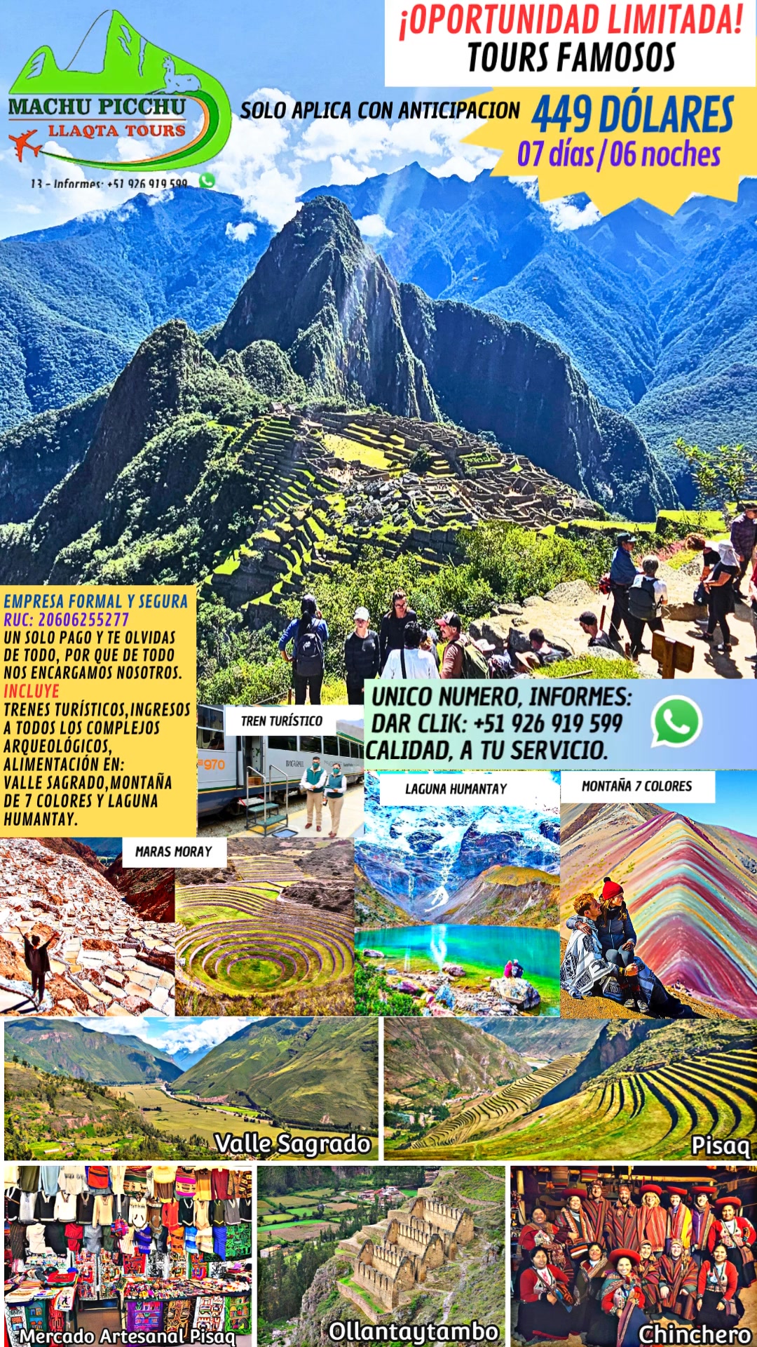 Machupicchu llaqta tours Facebook ad: INFORMES: CLICK EN WHATSS.P