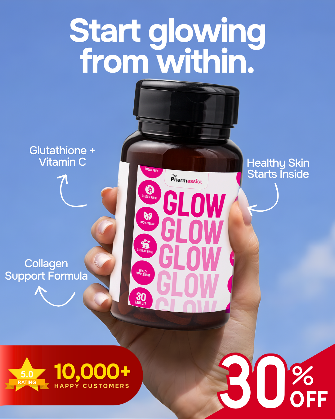 The Pharmassist Facebook ad: Brighten & Hydrate Skin Naturally