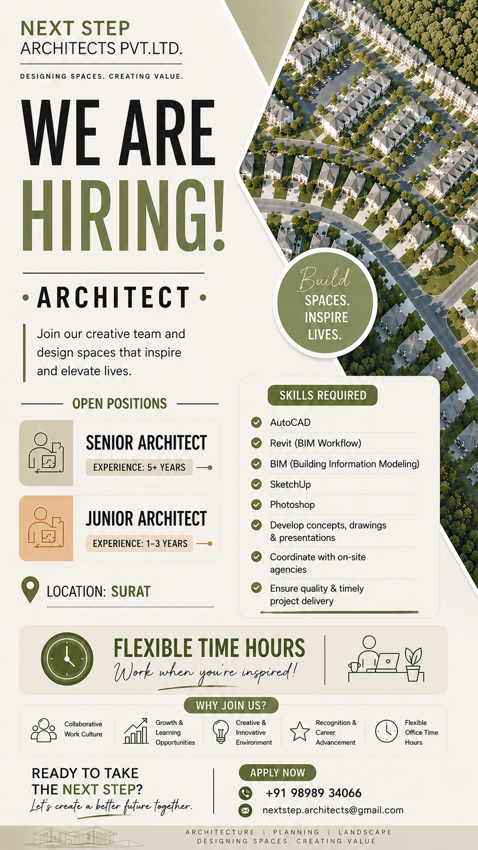Next Step Architects Pvt. Ltd. Facebook ad: Architects, We're Hiring