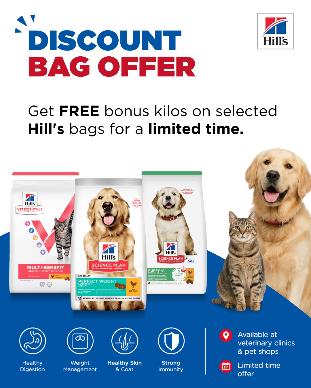 Hill’s Pet Nutrition Facebook ad: DISCOUNT BAG OFFER IS HERE!