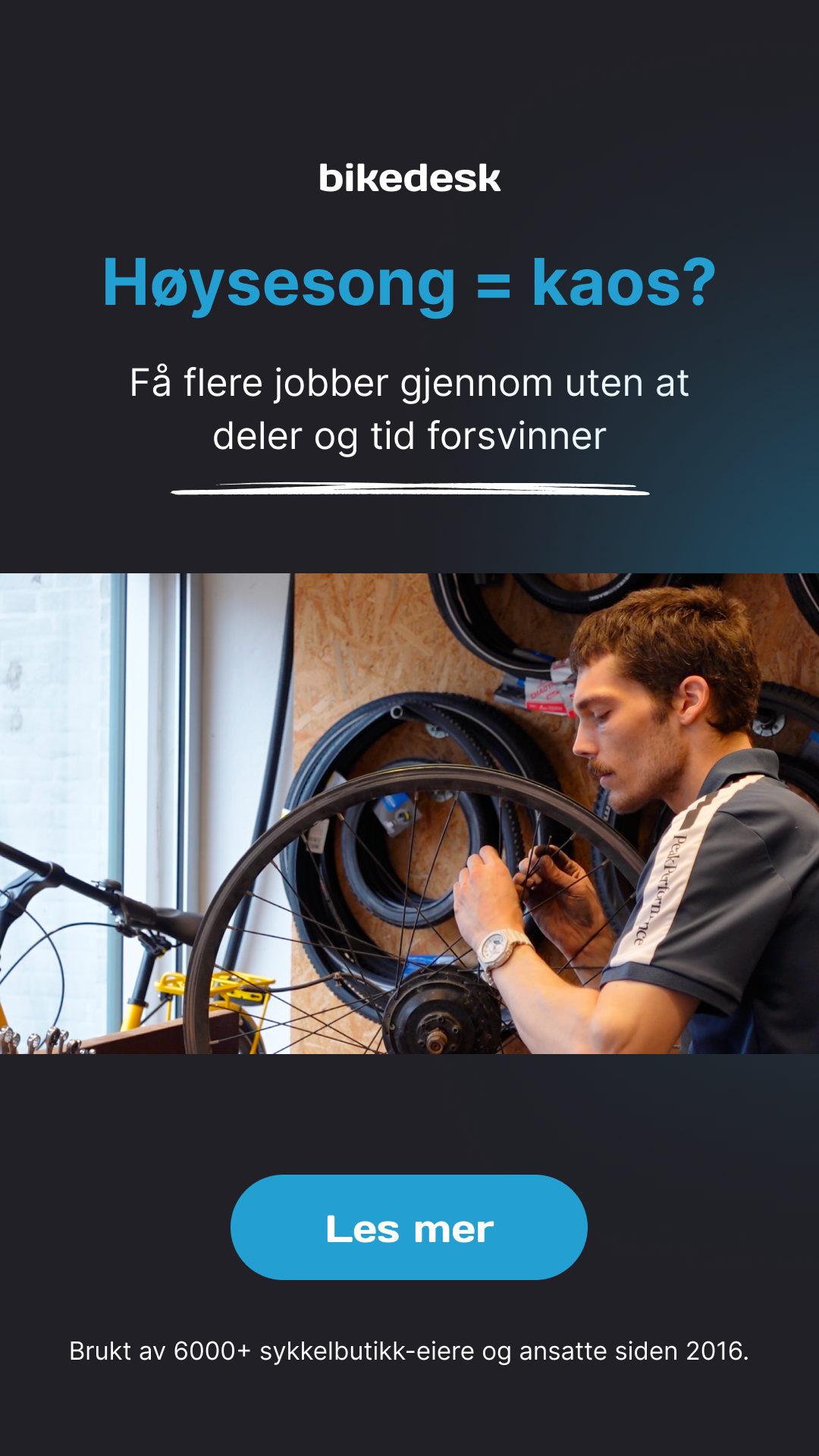Bikedesk Facebook ad from Feb 19, 2026