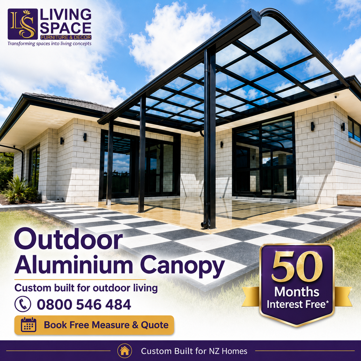 Living Space NZ Facebook ad: Elevate Your Outdoor Living