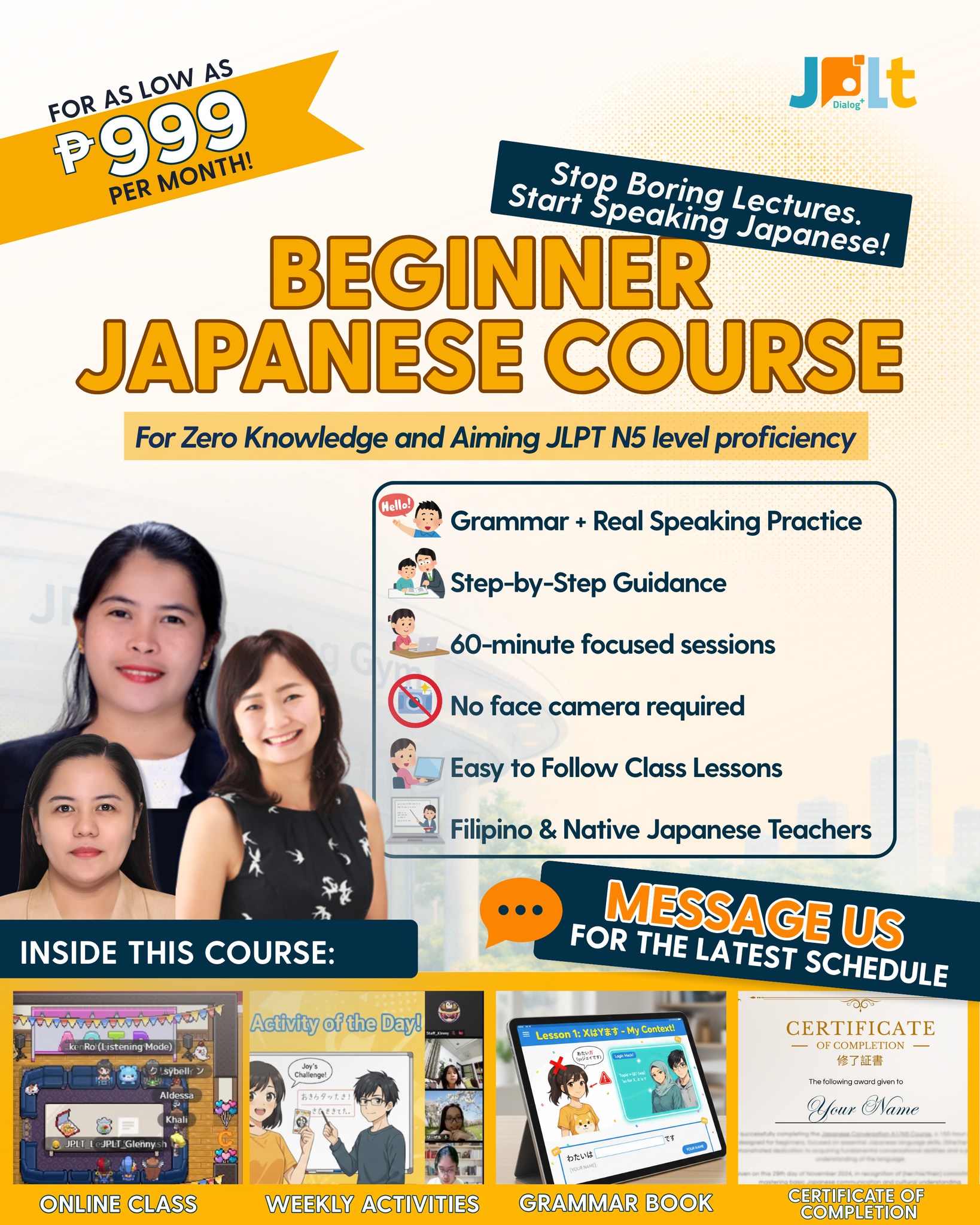JPLT: Japanese Language Training Online School Facebook ad