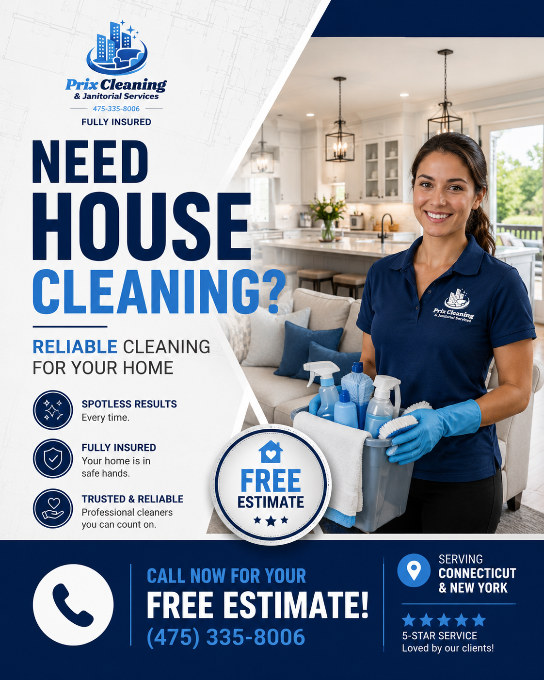 Prix Cleaning & Janitorial Services Facebook ad: Need House Cleaning?