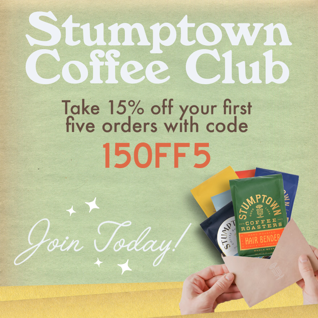 Stumptown Coffee Roasters Facebook ad: The Coffee Club. Always Open.