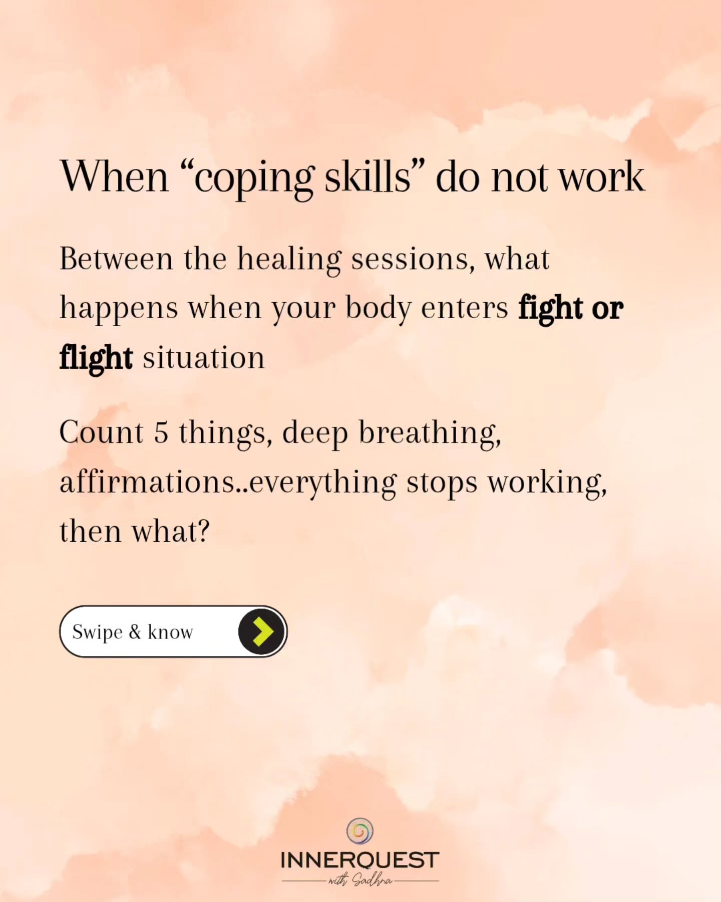Inner Quest with Sadhna Facebook ad: Why do most coping skills fail when you…