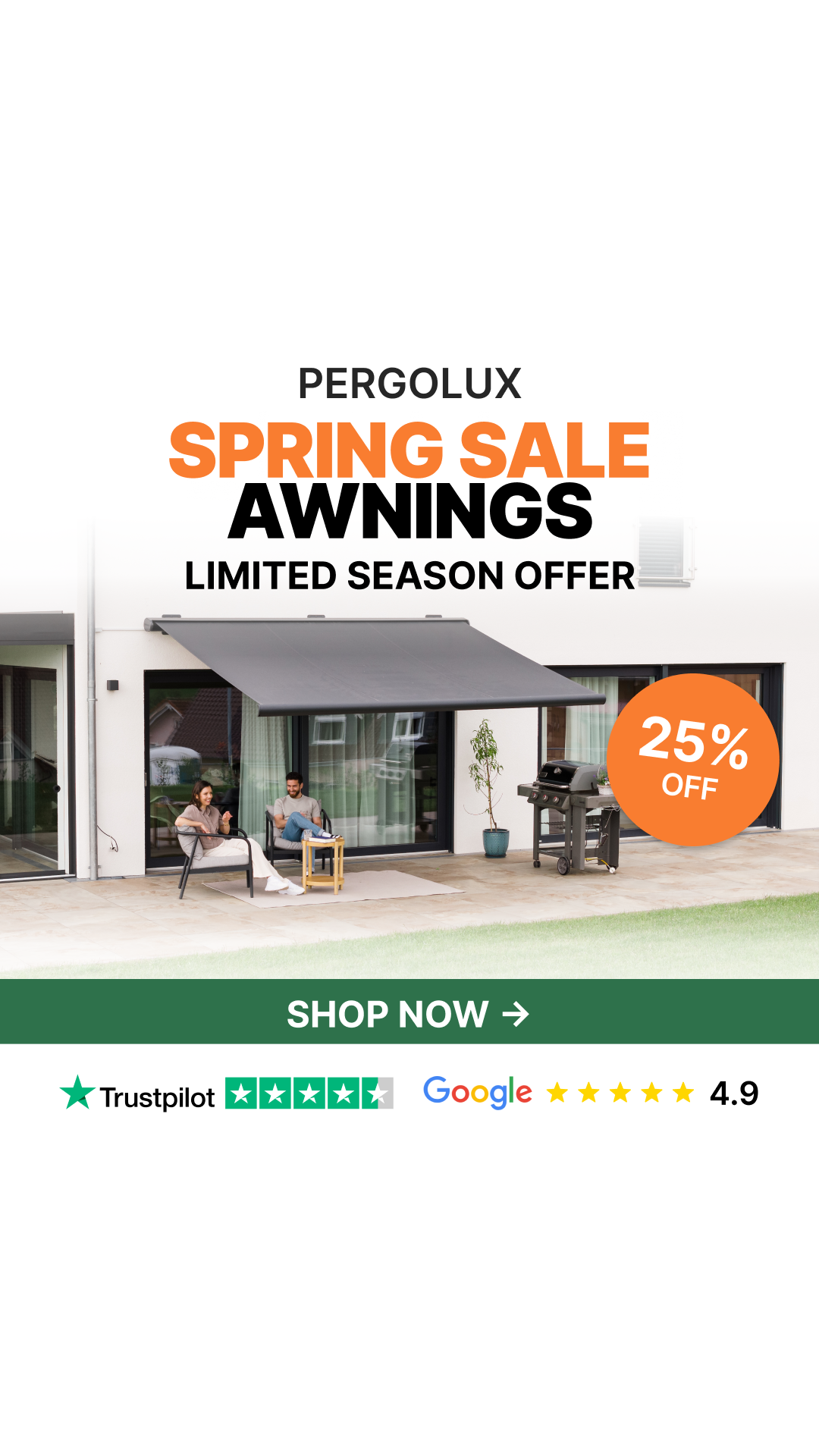pergolux.au Facebook ad: Scandinavian Design - Built For Every Season