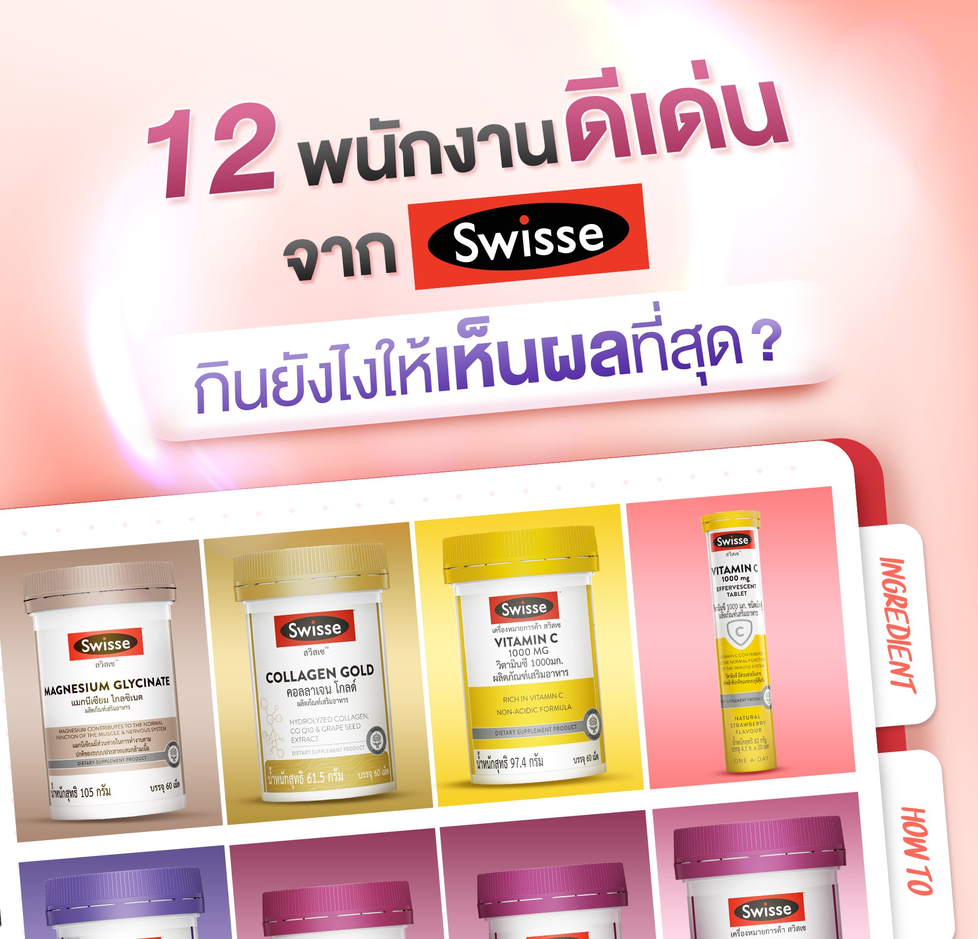 Swisse Thailand Facebook ad: 12 ไอเทม Swisse ใครเด่นด้านไหน?