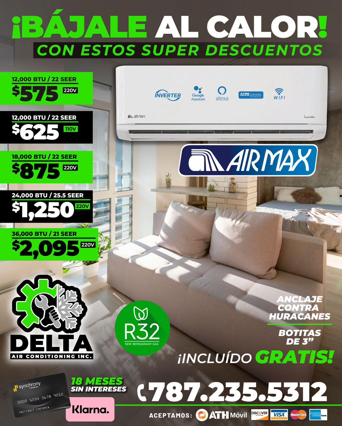 Delta Air Conditioning & Services Facebook ad: ¡BÁJALE AL CALOR HOY!