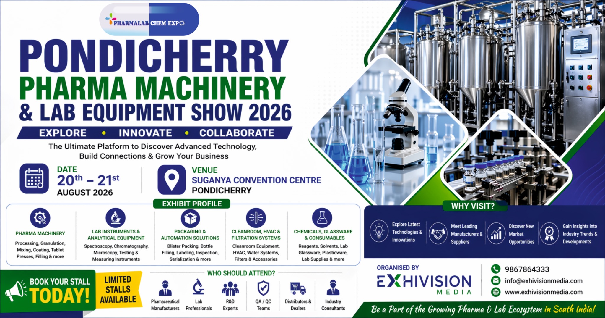 Pharmalabchem Expo Facebook ad from Jul 23, 2026