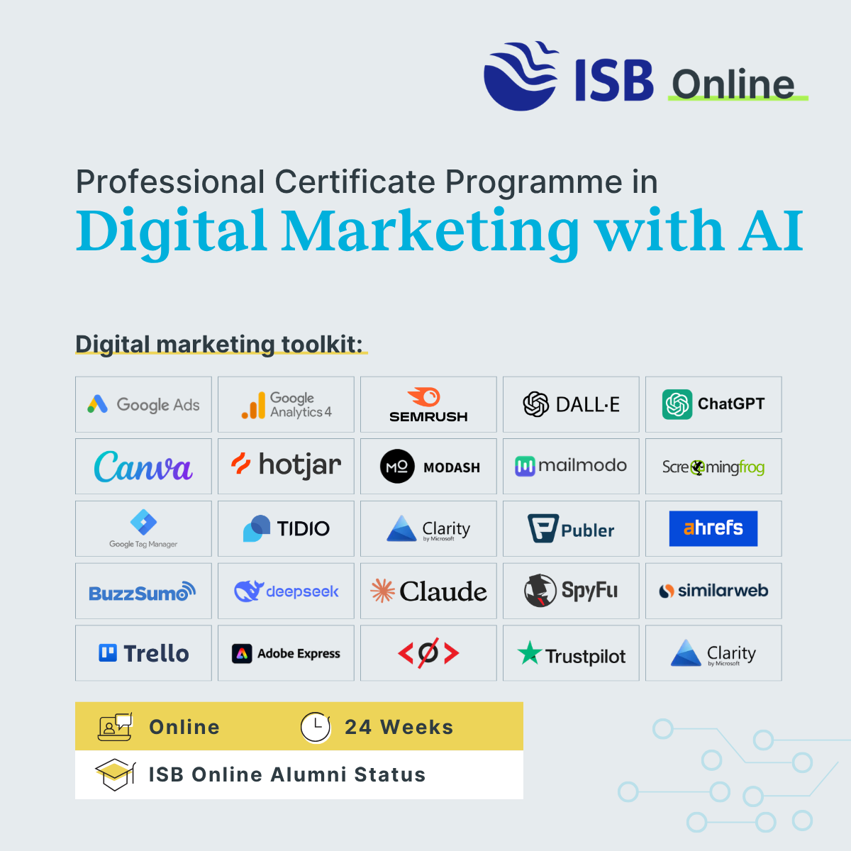 ISB Online Digital Marketing with AI Programme Facebook ad