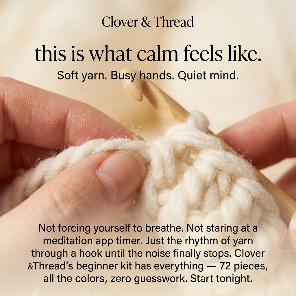 Clover & Thread Facebook ad: Finally quiet.