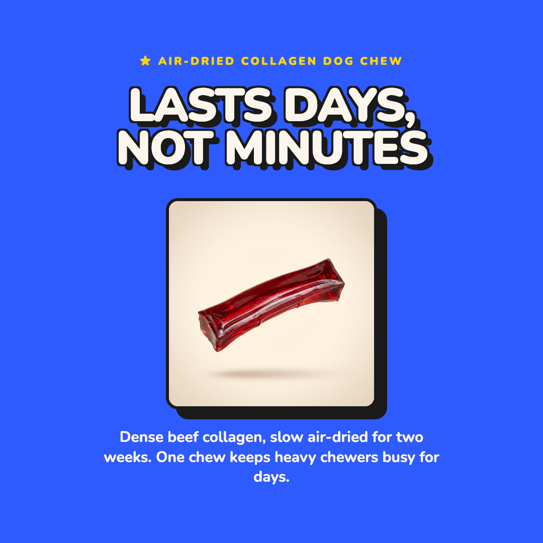 FANGZ Dog Chews Facebook ad: A collagen dog chew that won't shatter