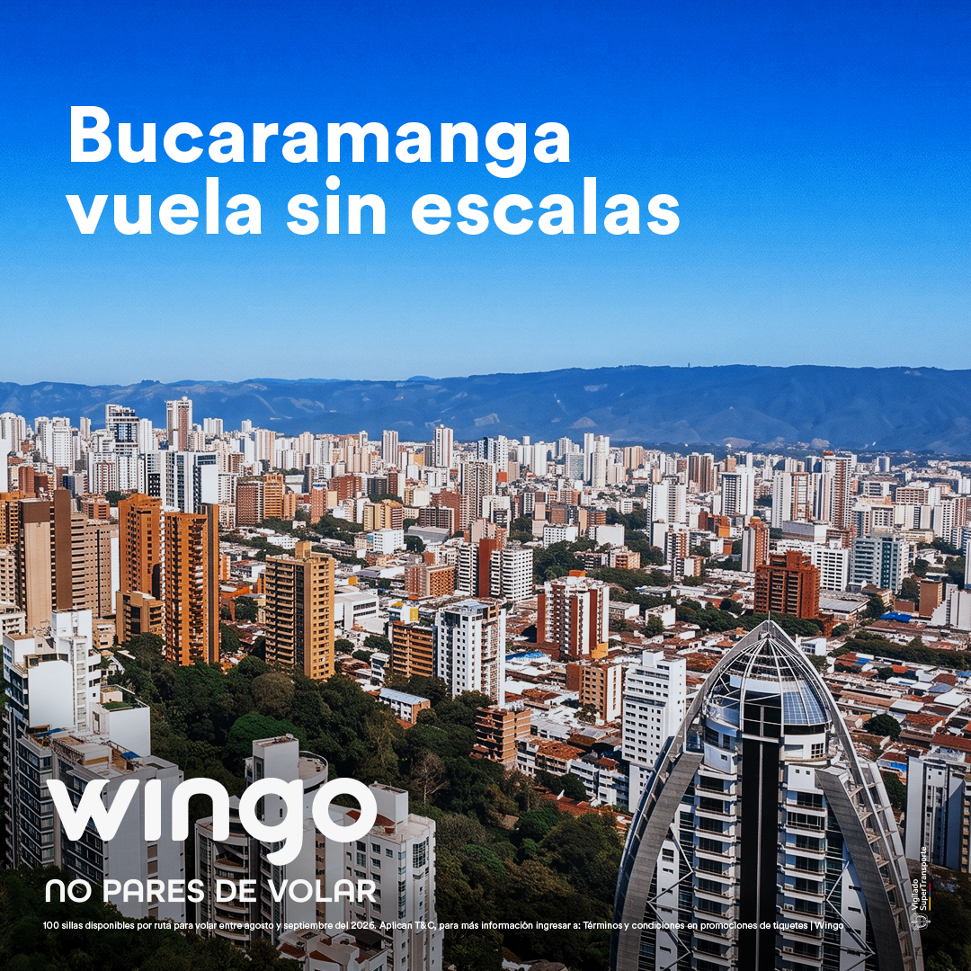 Wingo Facebook ad: Con Wingo, Bucaramanga vuela sin escalas.