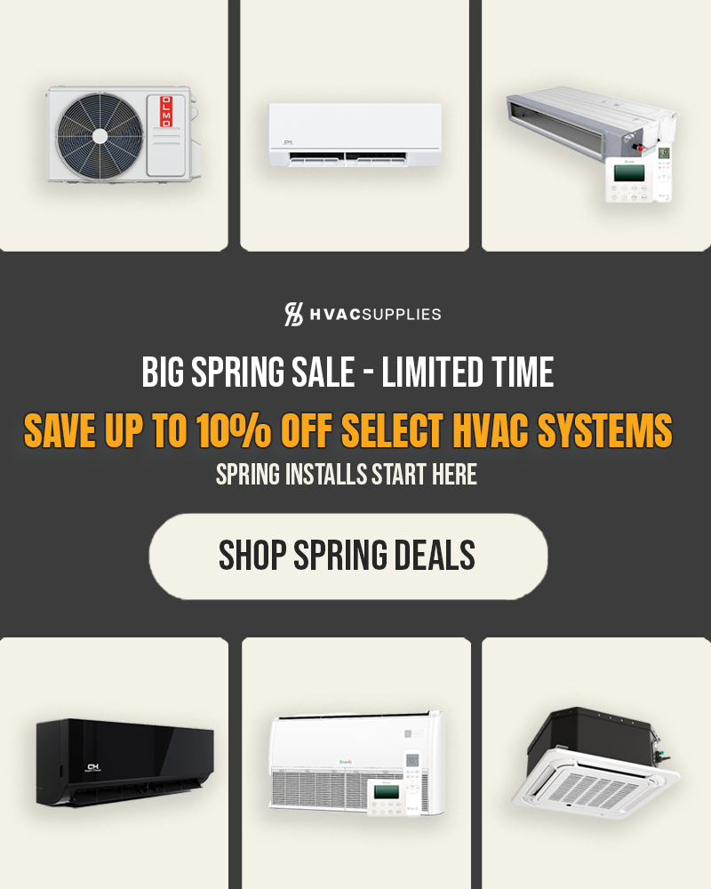 HVACSupplies Facebook ad: Limited Time Big Spring Sale Save Up to 10 Percent