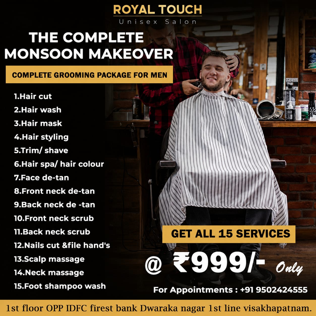 Royal Touch unisex salon Facebook ad