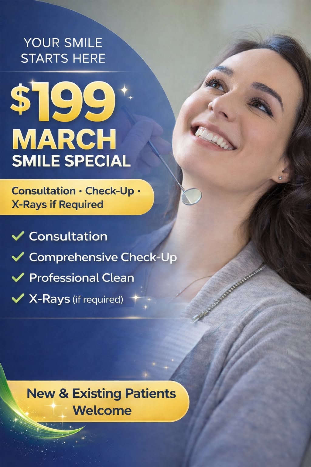 Dr Smile Family Dentists Facebook ad: $199 March Smile Deal