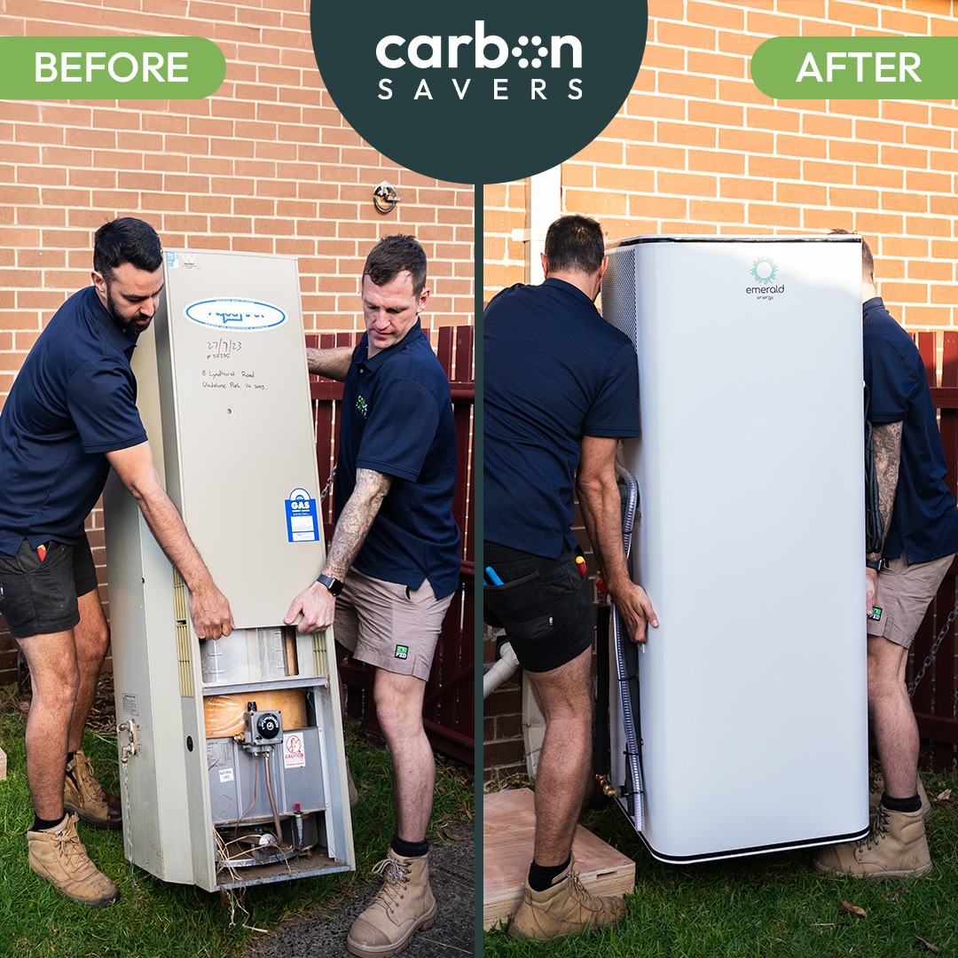 Carbon Savers Facebook ad: VIC Heat Pump Hot Water Rebate