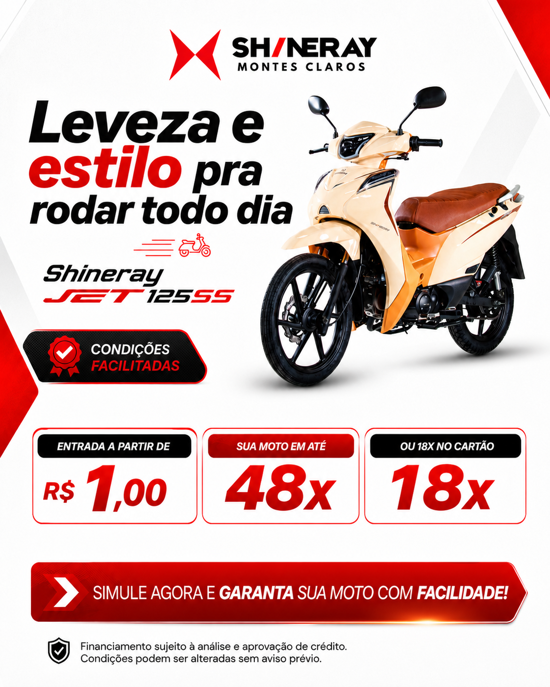 Shineray Montes Claros Facebook ad: Mande uma mensagem e garanta a sua