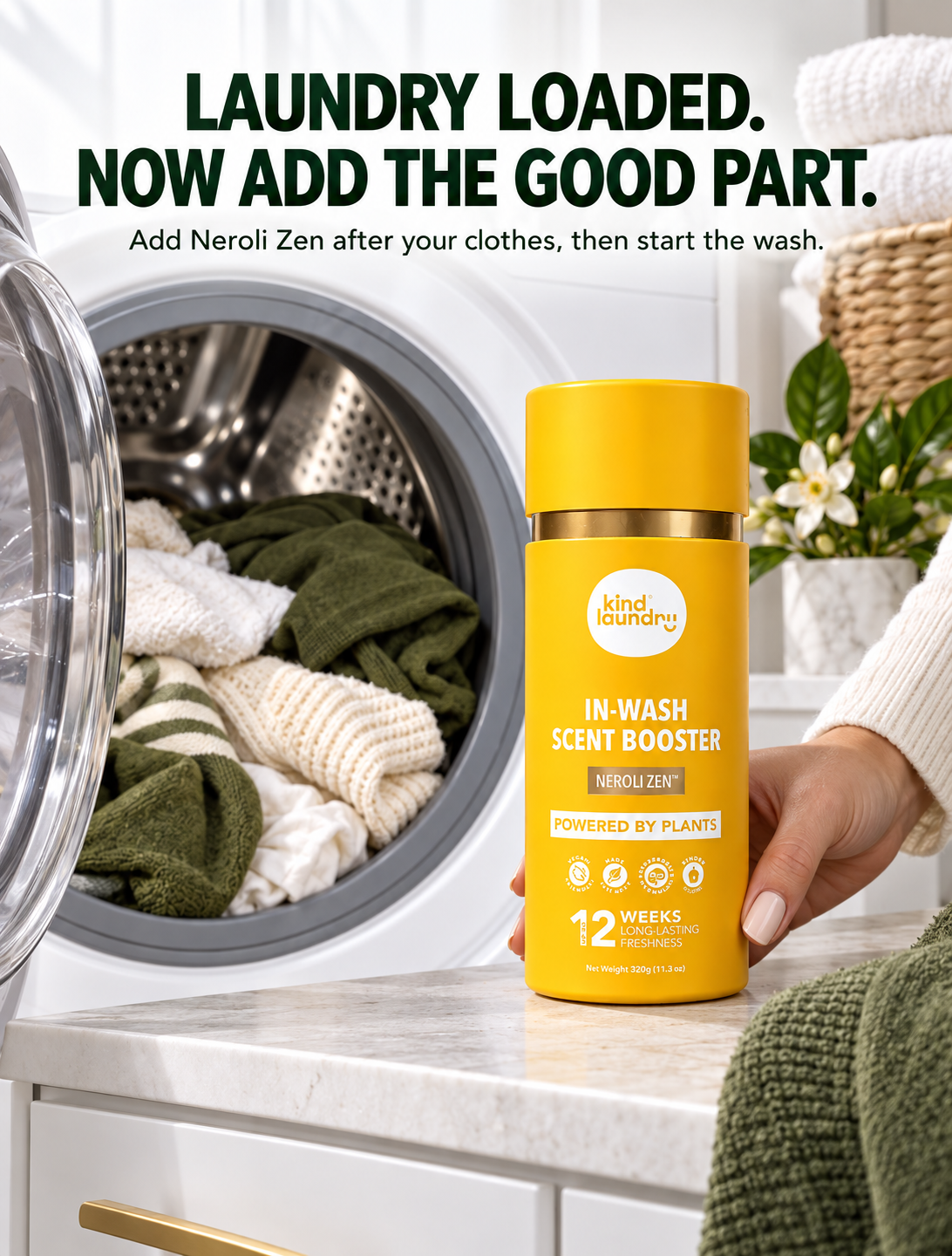 Kind Laundry Facebook ad: Freshness That Lasts Weeks, Not Just the Day After Laundry