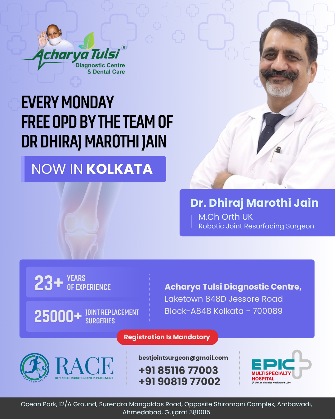 Race Knee Clinic Facebook ad
