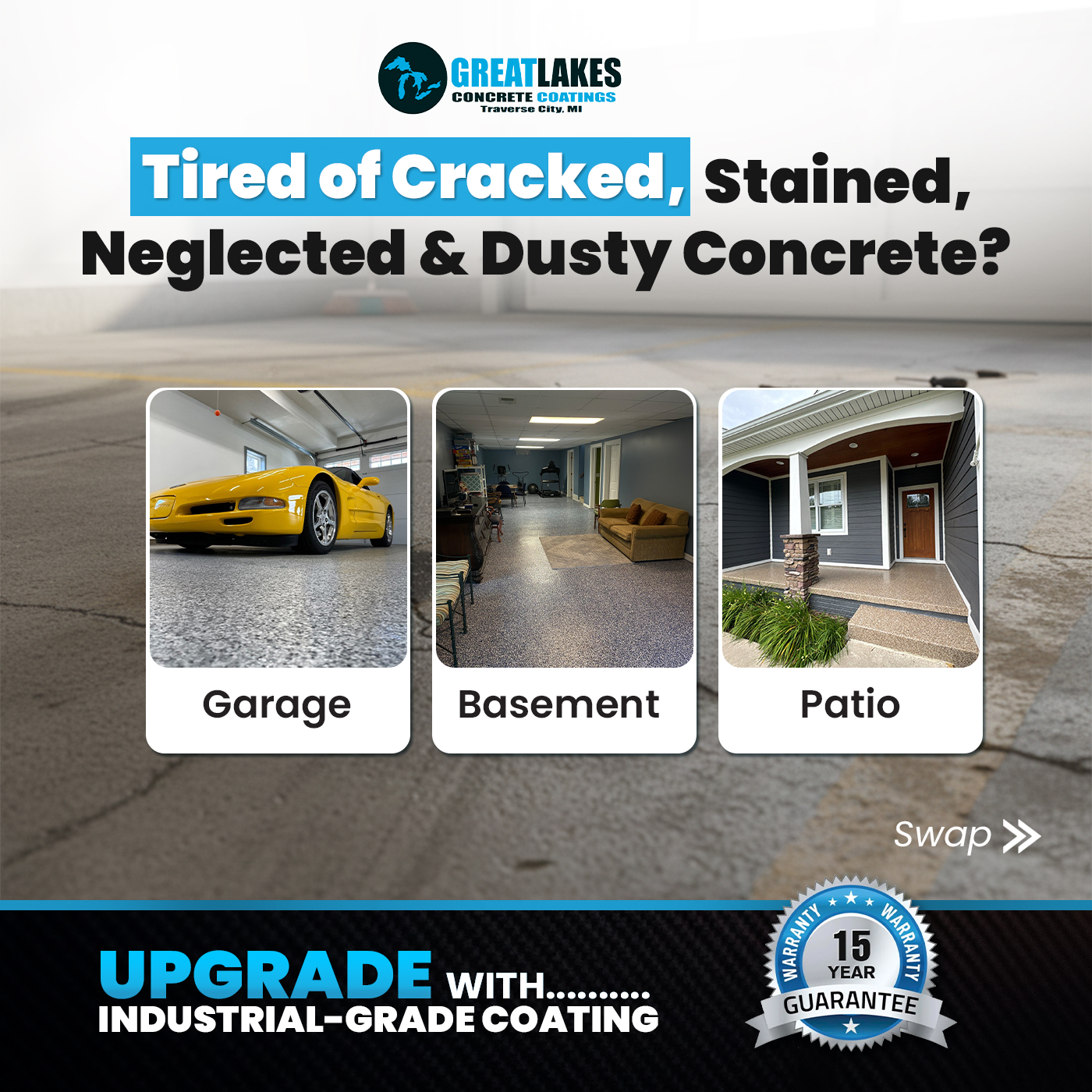 Great Lakes Concrete Coatings Facebook ad: Most homeowners don’t realize how much better their…