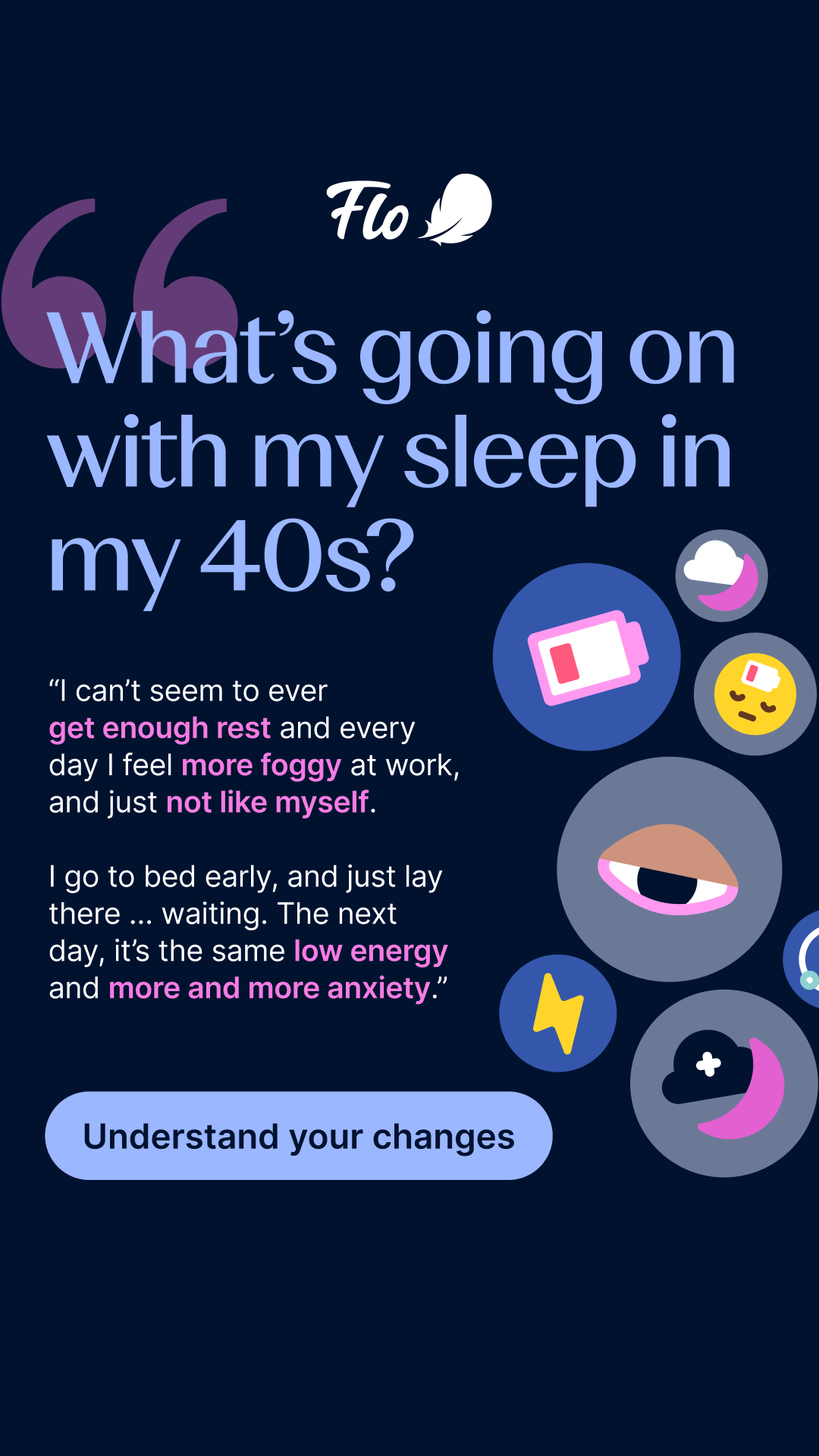 Flo Health App Facebook ad: Try Flo and never look back