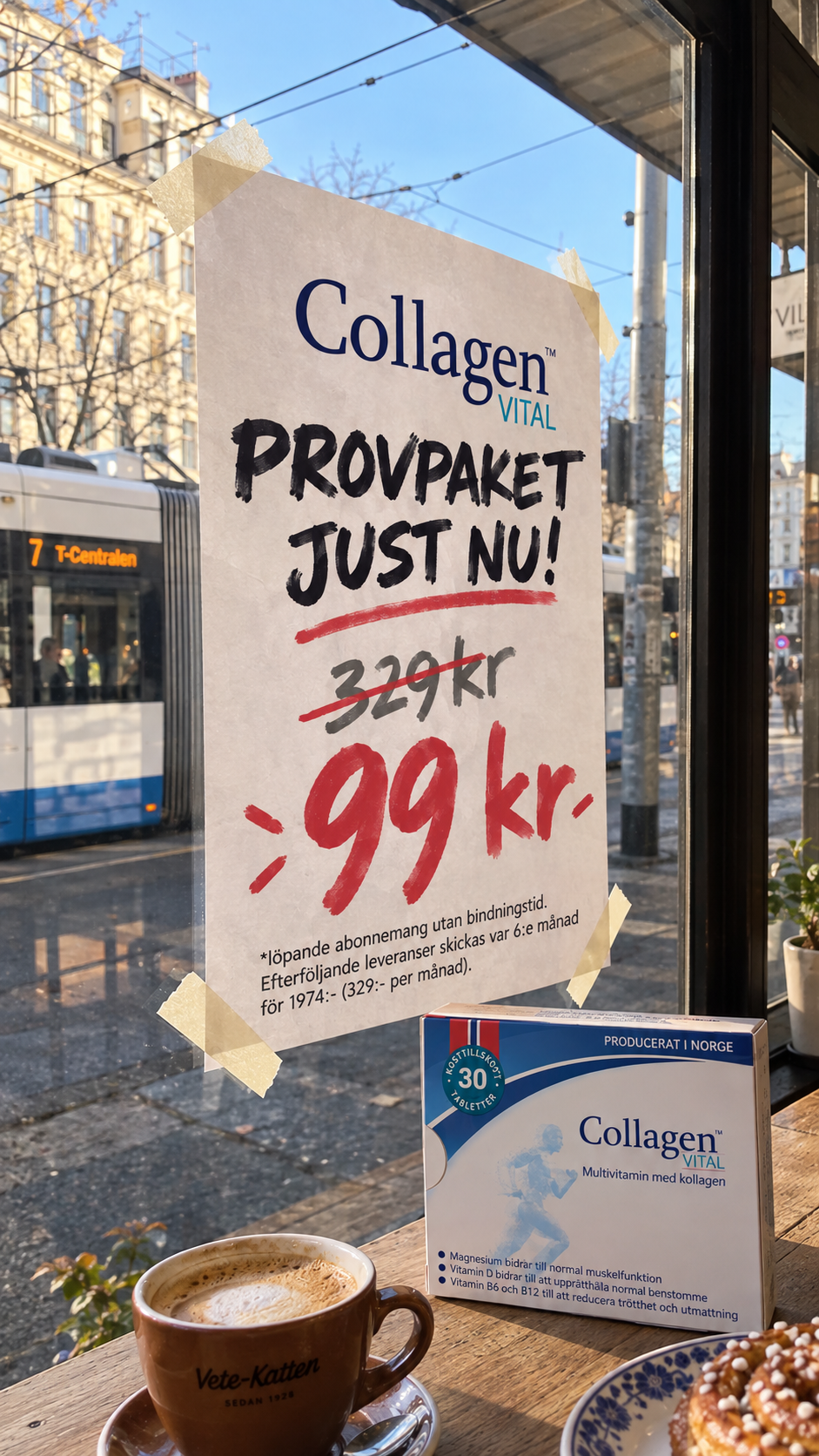 Collagen Vital Facebook ad: Ont i lederna?