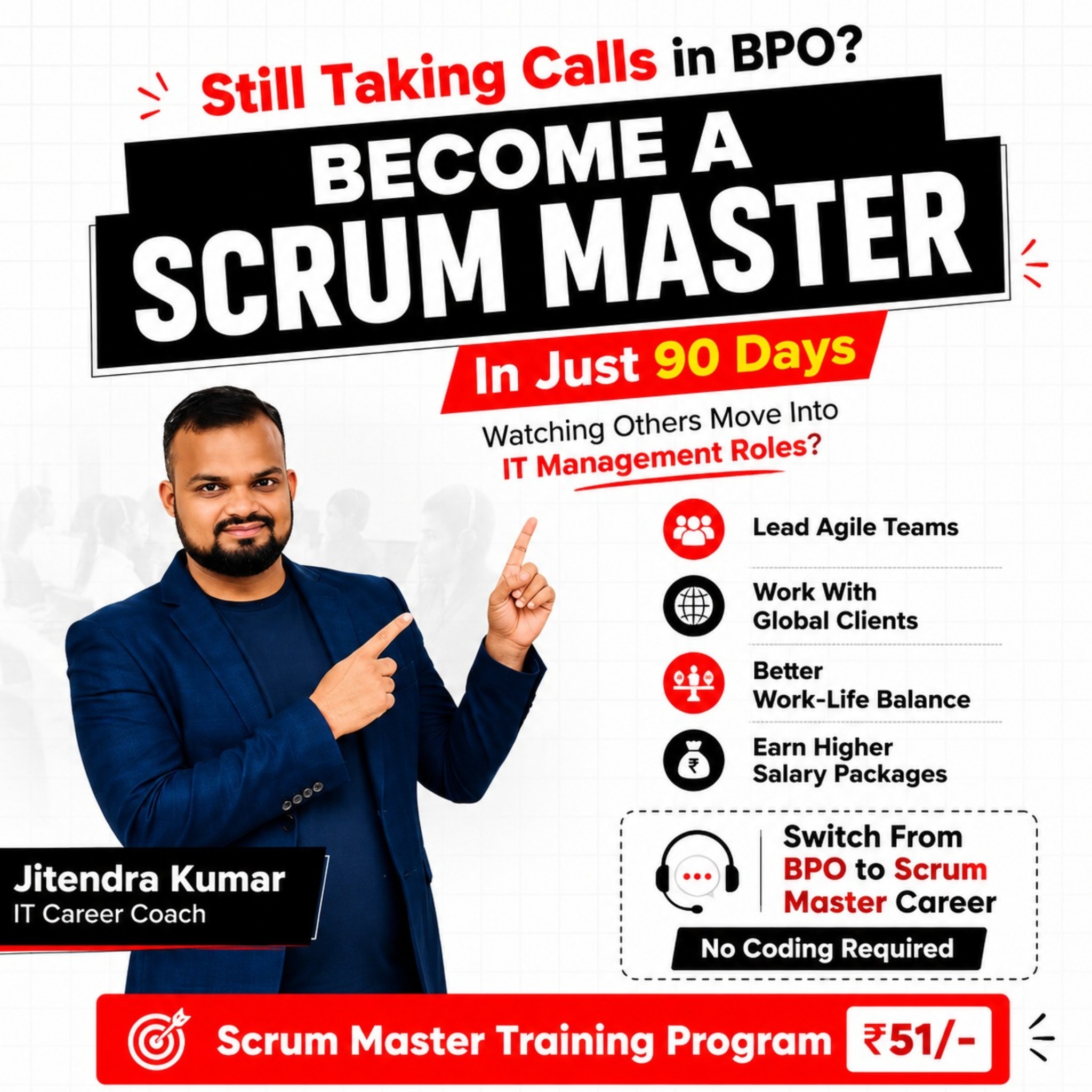 Skill Yantra India Facebook ad: Scrum Master in 90 Days