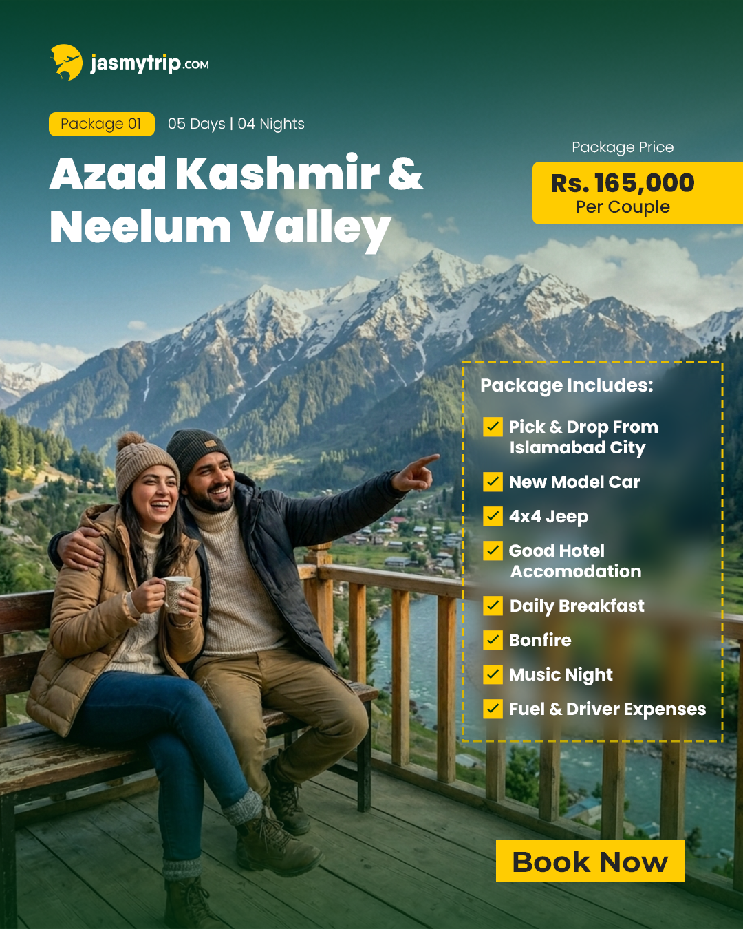 Jasmytrip Facebook ad: Northern Pakistan Couple Tour Packages
