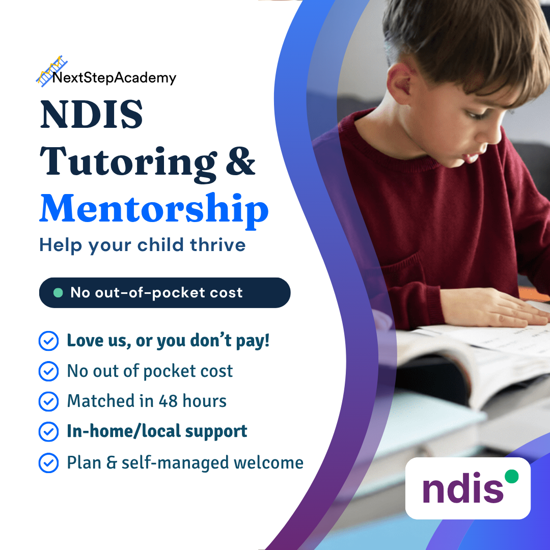 Nextstepacademy Tutors Facebook ad: NDIS Tutoring & Mentorship - We Come to You