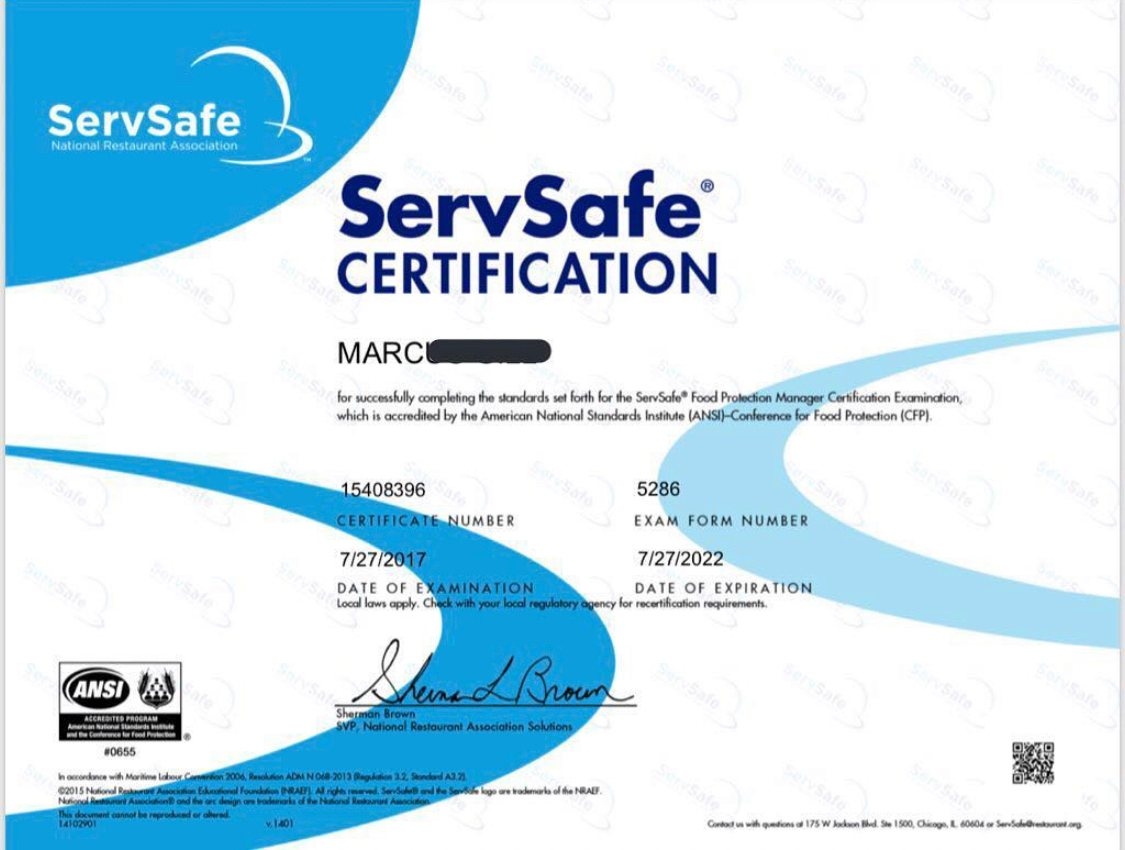 Food Safety Managers Facebook ad: Food safety Manager Certificate!