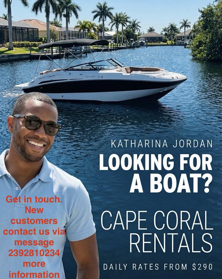 Cape Coral Boat Rental Facebook ad: Boating fun, relaxation, beaches, Cape Coral, Sanibel, Fort…