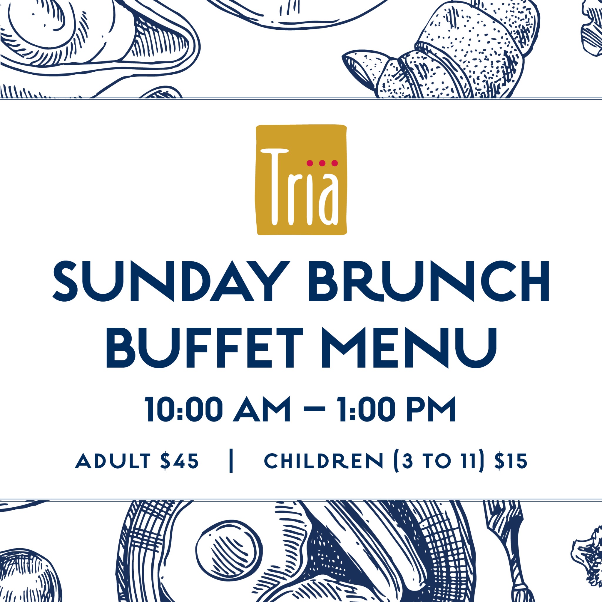 Tria Restaurant, Bar & Event Center Facebook ad: The wood-burning fireplaces are glowing, the harpist is…